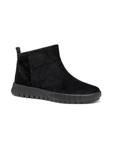 Buty do kostki Geox zamszowe na płaskim obcasie czarne