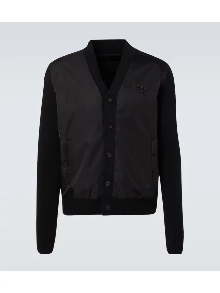 Cardigan Prada de lână negru