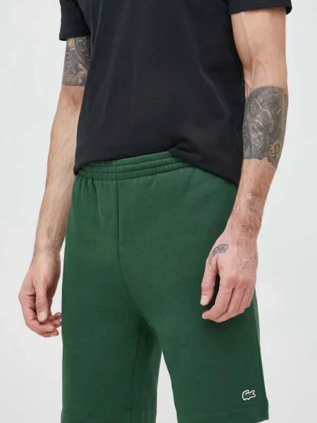 Lacoste teplákové šortky s bavlnou zelené
