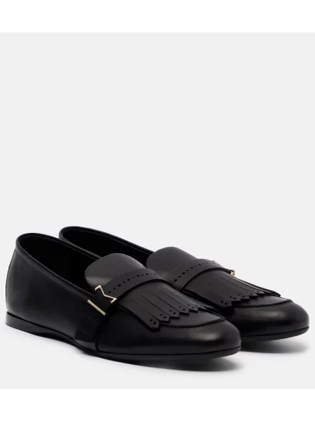 Pantofi loafer Max Mara din piele negru