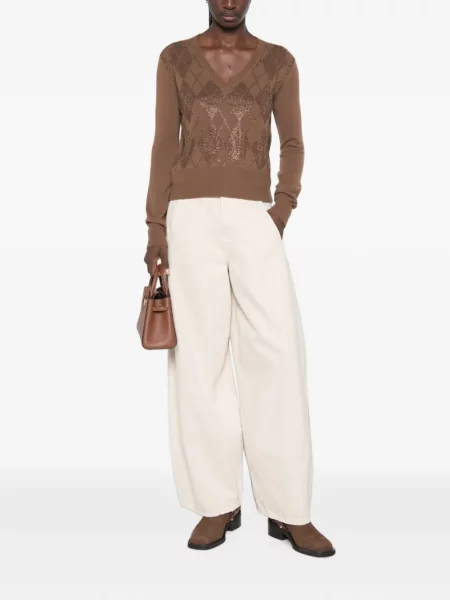 Pulover Max Mara cu model argyle maro