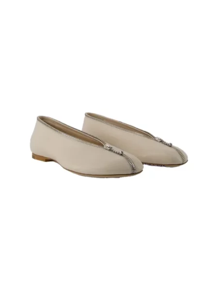 Balerinki Burberry skórzane białe