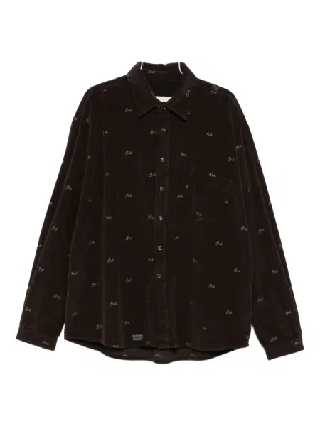 Geacă Erl cu broderie de catifea cord maro