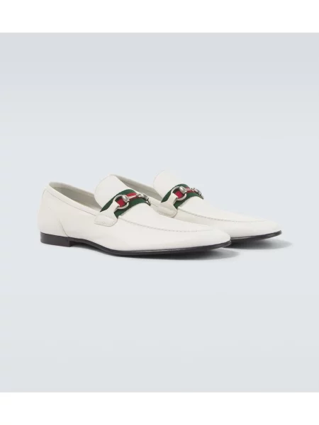 Pantofi loafer Gucci din piele alb