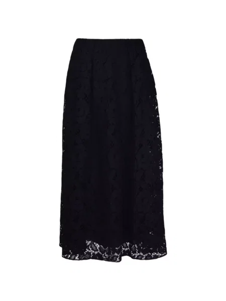 Fustă midi Elie Saab cu model floral negru