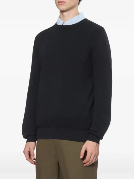 Пуловер Fred Perry бродиран с кръгло деколте синьо