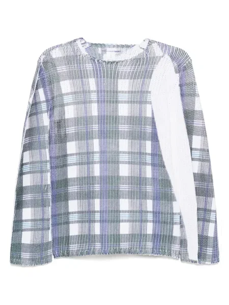 Džemper Comme Des Garçons Shirt karirani s printom plava