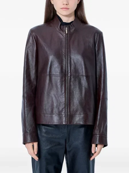 Gulerat geanta de piele Max Mara maro
