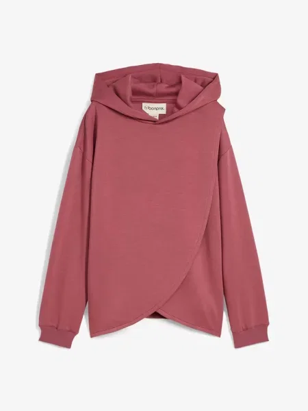 Bluza z kapturem z miękkiej mieszanki fioletowa