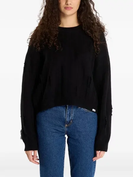 Pulover Guess zdrențuiți negru