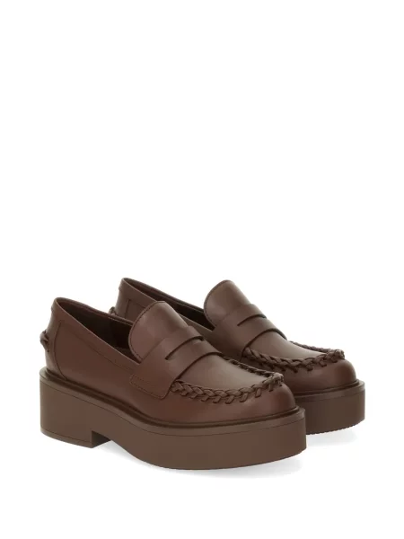 Pantofi loafer Gianvito Rossi țesuți maro