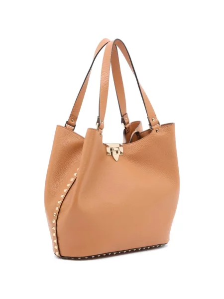 Geantă shopper Valentino Garavani maro