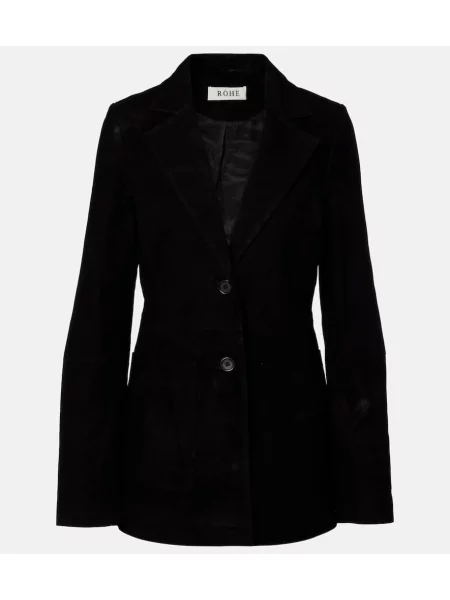 Sacou Róhe din piele de căprioară negru