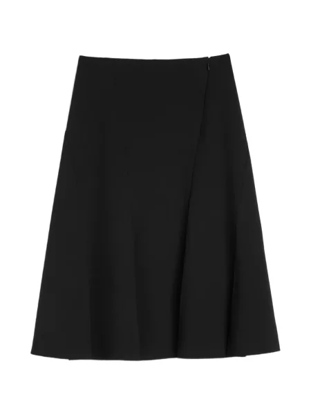 Fustă midi Jil Sander cu talie înaltă negru