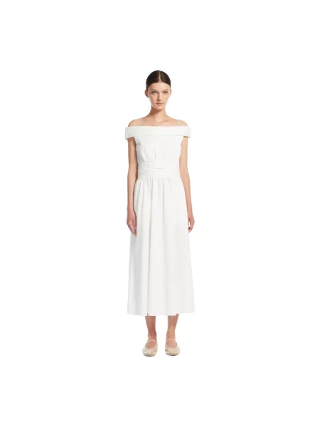Weekend Max Mara sukienka midi rozkloszowana beżowy
