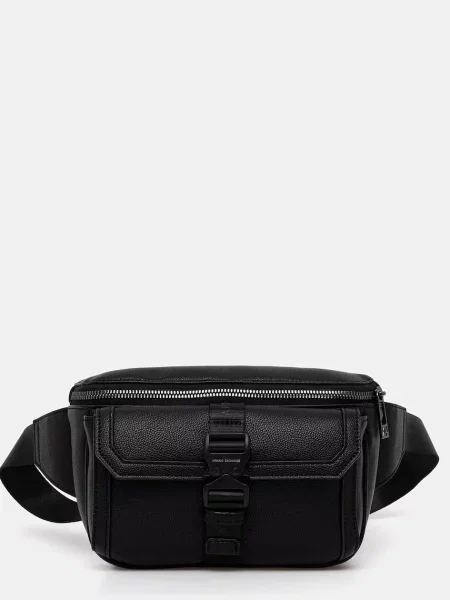 Armani Exchange pasna torbica iz umetnega usnja črna