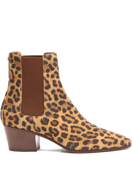 Cizme scurte Casadei cu imagine cu model leopard maro