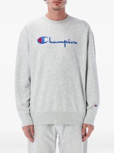 Пуловер Champion бродиран сиво