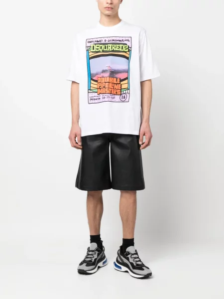 Raštuotas marškinėliai Dsquared2 balta