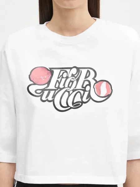 Укороченная утепленная футболка Fiorucci белая