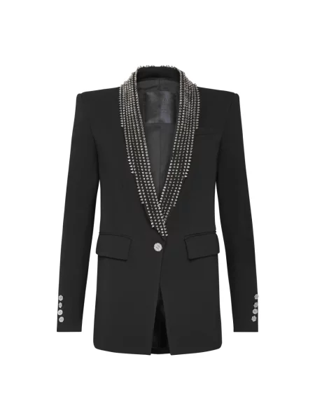 Marynarka Philipp Plein z krepy czarna