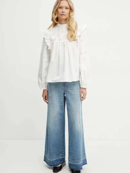 T-shirt z obniżonymi ramionami model ‘BARCA’ Max Mara biała