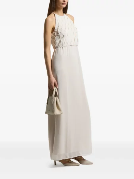 Rochie maxi Peserico plisată de costum gri