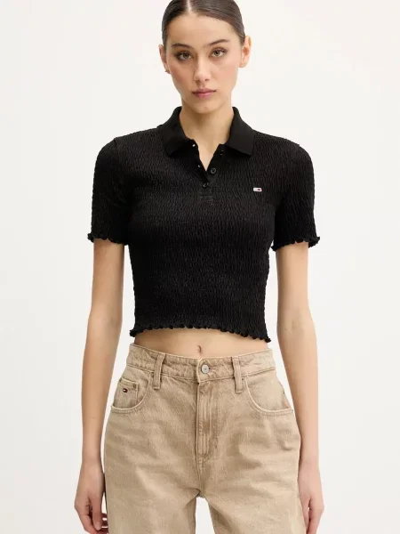 Tommy Jeans polo czarny