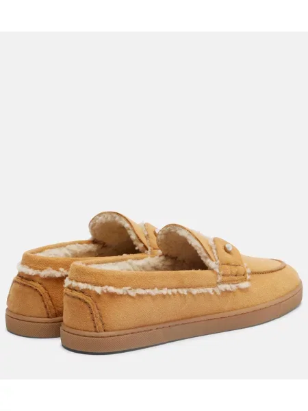Semišové loafersy Christian Louboutin béžová