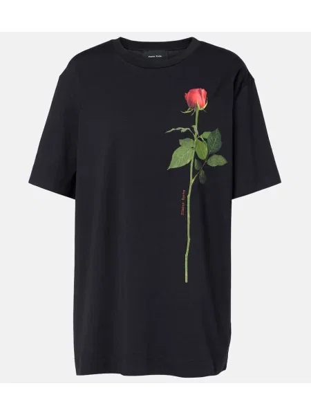 Tricou Simone Rocha cu imagine din jerseu negru