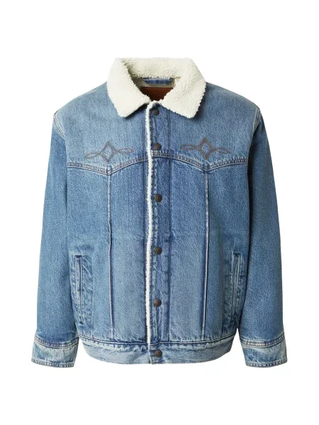 LEVI'S ® Prehodna jakna Western Sherpa Trucker moder denim / naravno bela