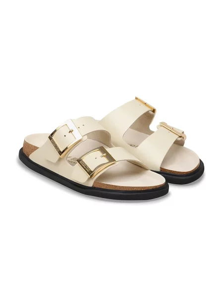 Kožené pantofle Birkenstock Arizona béžové