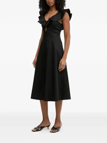 Rochie midi Twinset cu volane negru