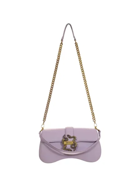 Geantă Just Cavalli cu model piele de șarpe violet