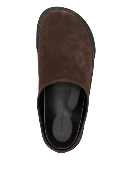 Papuci tip mules James Perse din piele de căprioară maro