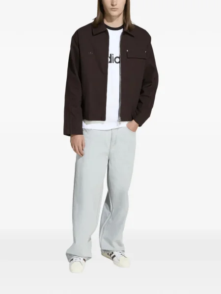 Grafický plátěné tričko Adidas s kulatým výstřihem šedé