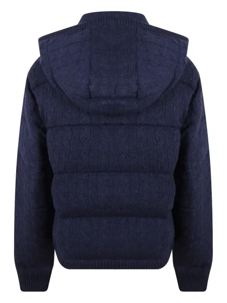 Pletená kostkovaná košile Polo Ralph Lauren s kapucí hnědá