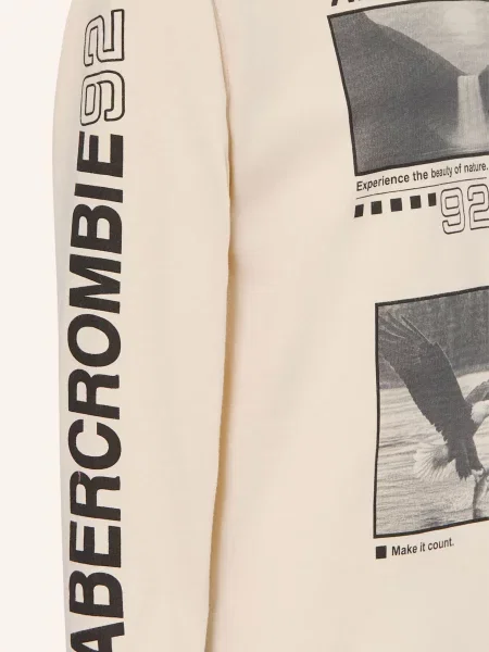 Abercrombie & Fitch Koszulka Z Długim Rękawem weiss czarna