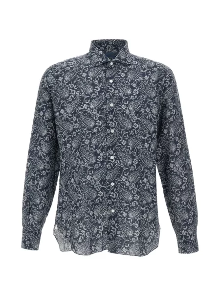 Риза Barba с пейсли десен синьо