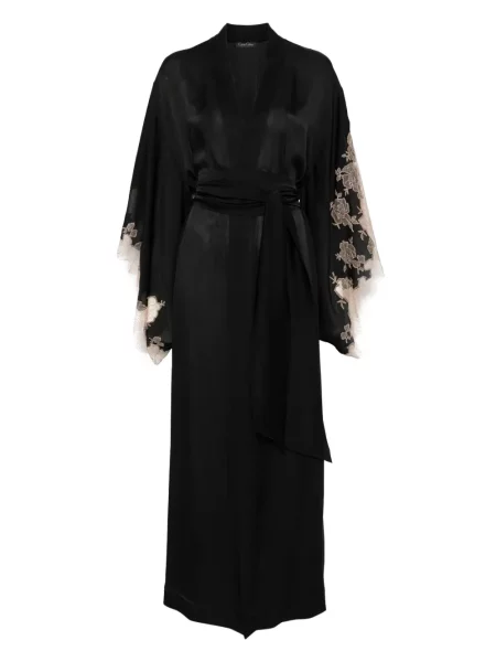Копринен халат Carine Gilson черно