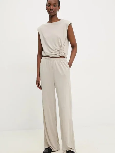 Answear Lab bluzka i spodnie beżowy