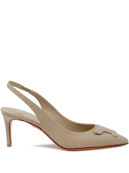 Pantofi cu toc Santoni din piele slingback