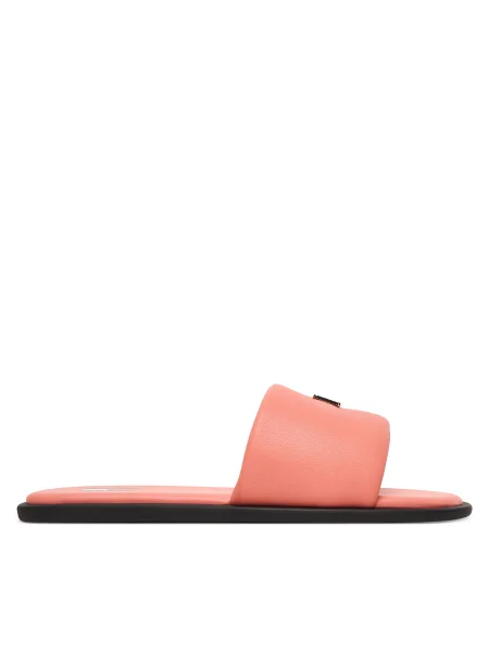 Șlapi Tommy Jeans din piele casual roz