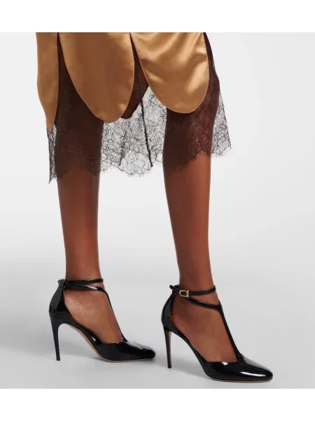 Rochie midi Ferragamo din satin maro