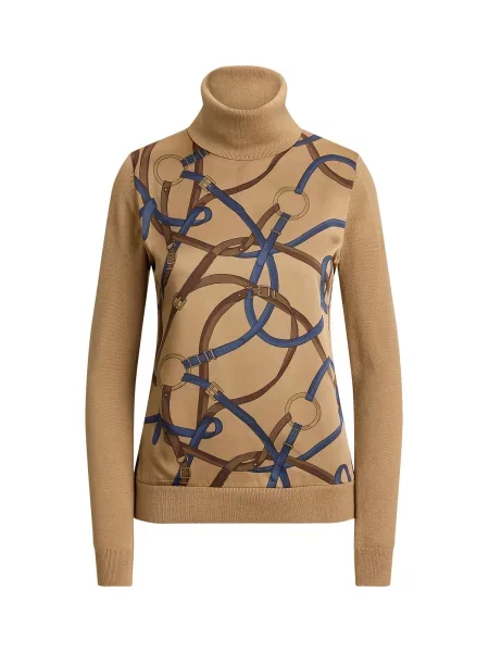 Lauren Ralph Lauren Pulover cămilă / bleumarin maro