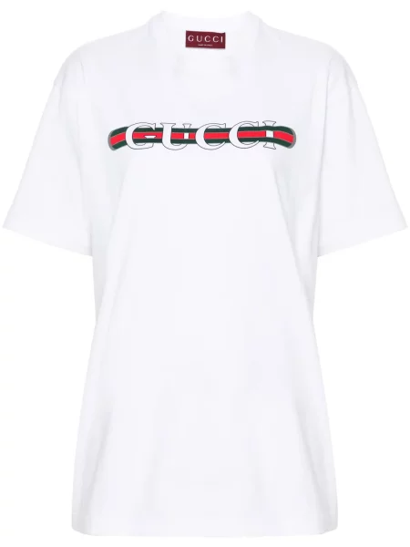 Tricou Gucci cu imagine alb