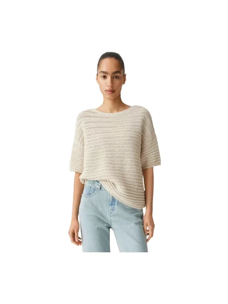 Opus Sweter Z Dzianiny Pinse beige beżowy