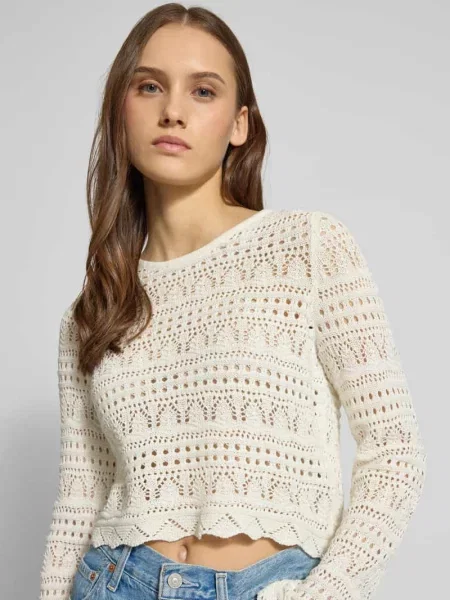 Krótszy sweter dzianinowy z mieszanki bawełny model ELKE' Only