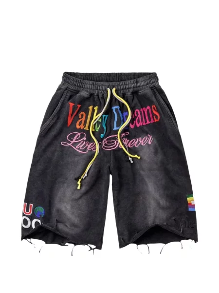 Pantaloni scurți Vale cu broderie negru