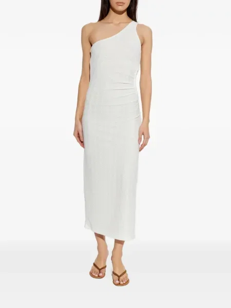 Rochie maxi Melissa Odabash cu un umăr gol de costum alb